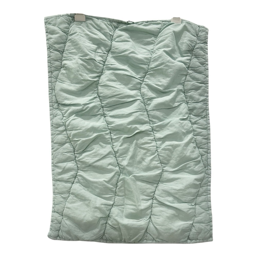 WEST ELM Nora Ruched Quilted Light Pool Green Standard Pillow Sham 26x20 (ONE)